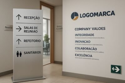 sinalização para ambientes corporativos